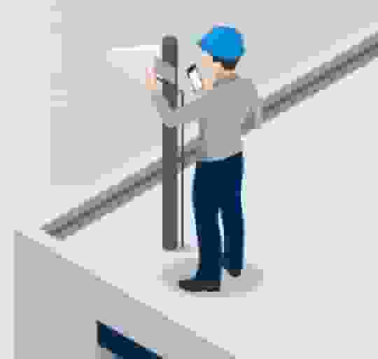 man checking phone